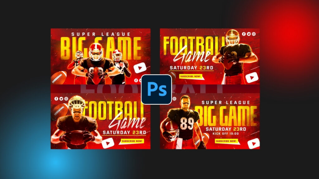 Football YouTube Thumbnail Template